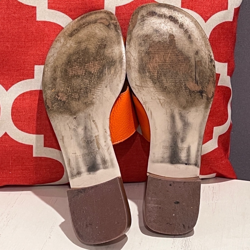 Henry Ferrera Orange Slide Sandals - Picture 8 of 9